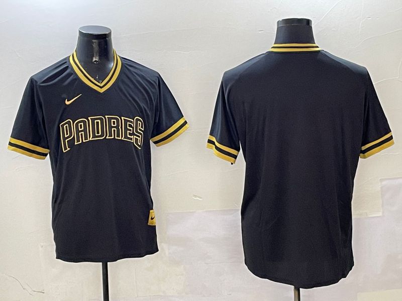 Men San Diego Padres Blank Black Gold Game 2025 Nike MLB Jersey style 1->san diego padres->MLB Jersey